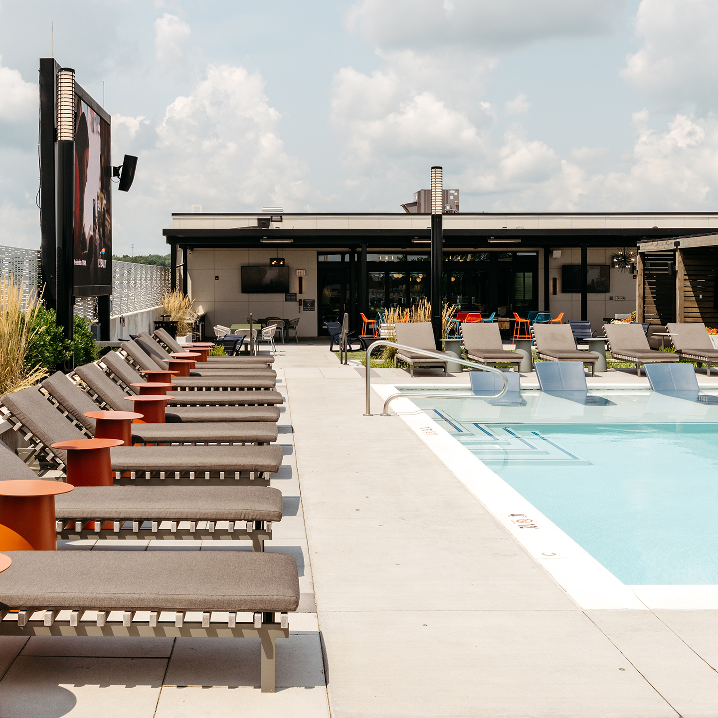 A resort-style swimming pool